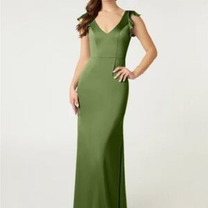 Azazie Juniper Green Maxi Dress
